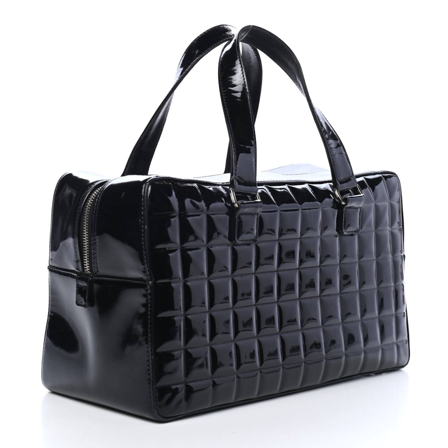 Chanel Patent Quilted Chocolate Bar Bowler Black 2 of 4