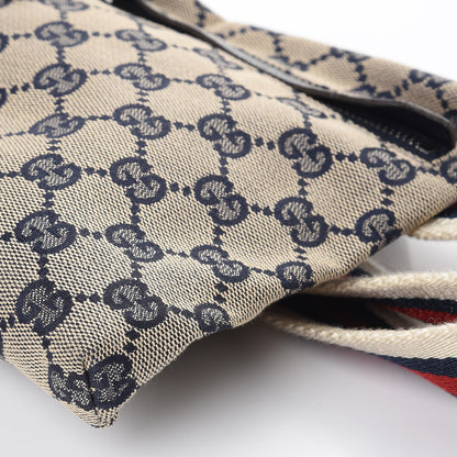 Gucci GG Monogram Web Double Pocket Belt Bag Navy 10 of 10