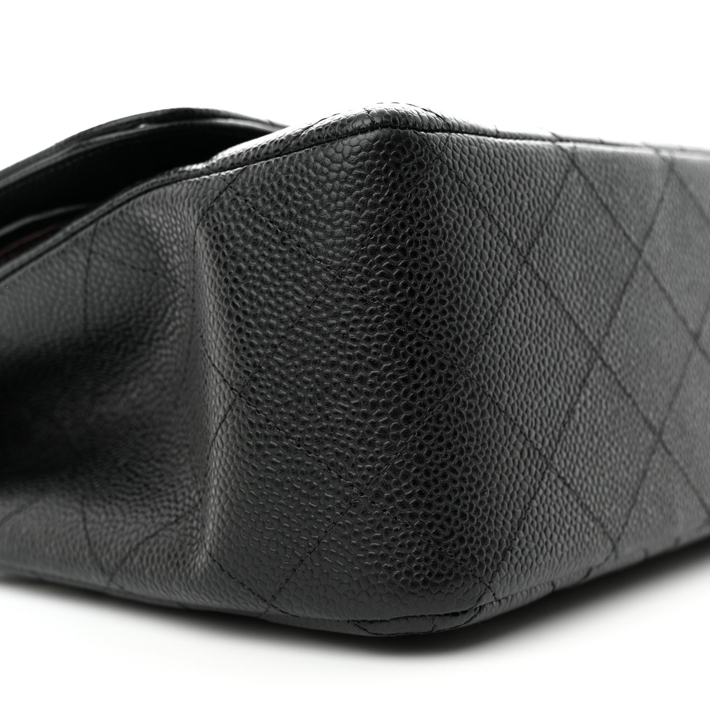 Caviar Quilted Jumbo Double Flap Black
