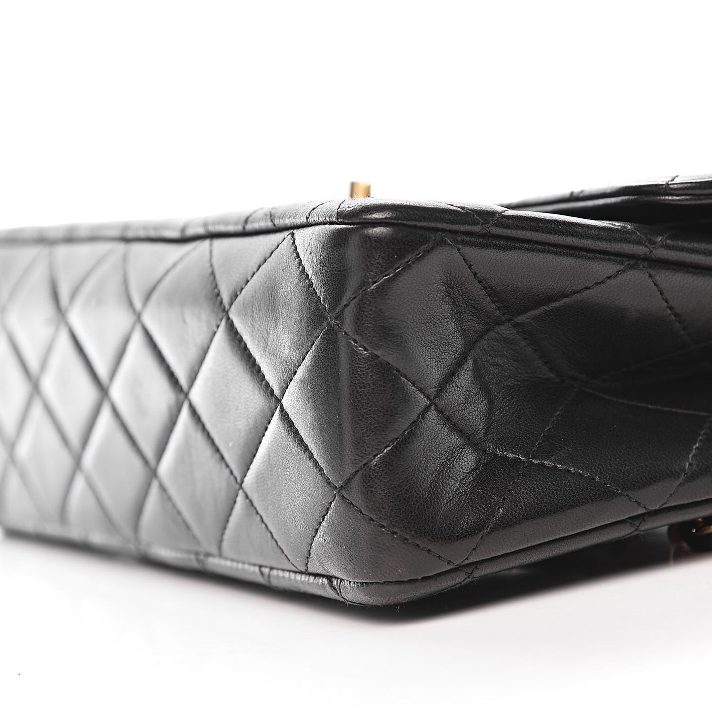 Lambskin Quilted Small Double Flap Black