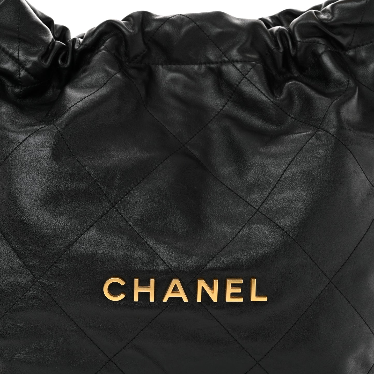 Shiny Calfskin Quilted Chanel 22 Black