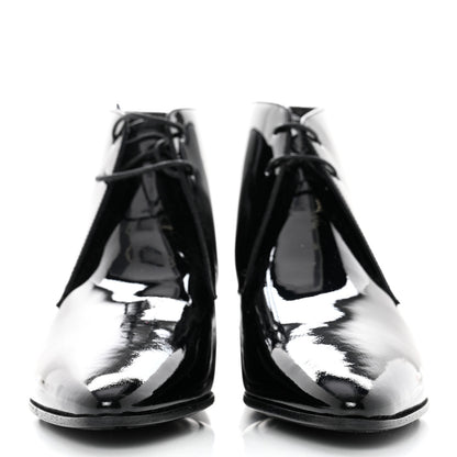 Saint Laurent Patent Calfskin Joan Ankle Boots 37 Black 2 of 9