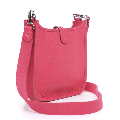 Hermes Taurillon Clemence Evelyne TPM Rose Extreme 3 of 9