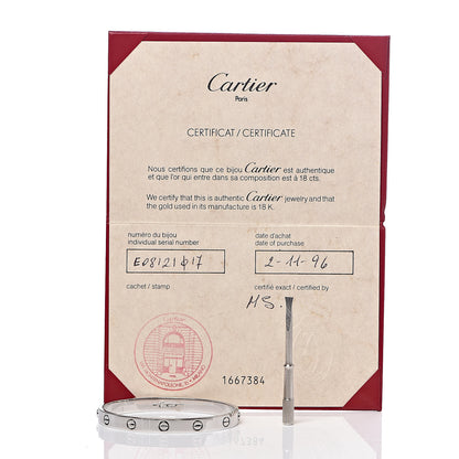 Cartier 18K White Gold LOVE Bracelet 17 7 of 7