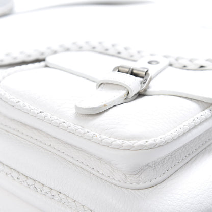 Christian Dior Calfskin Braided Gaucho Double Saddle Bag White 11 of 13