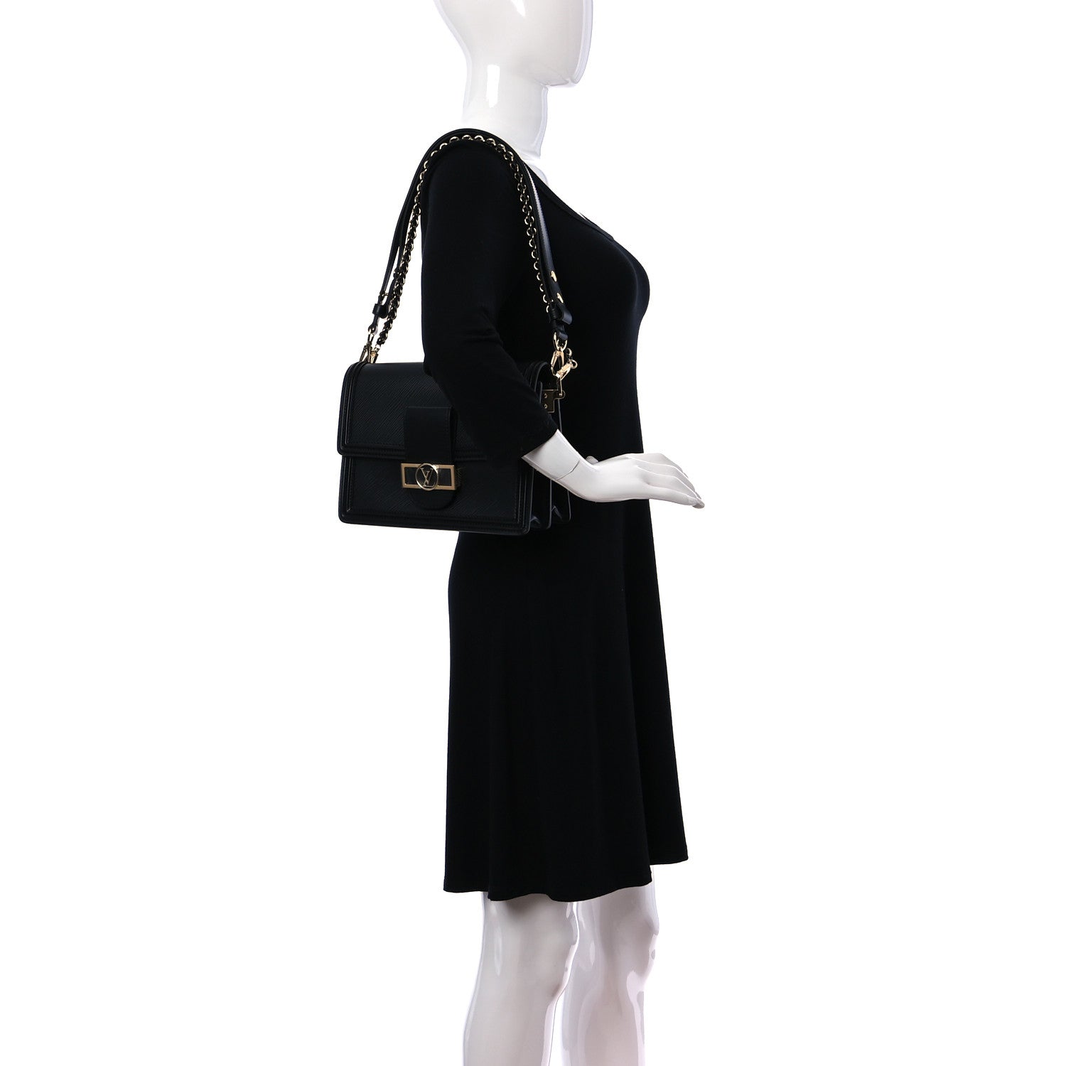 Louis Vuitton Epi Dauphine MM Black 6 of 10
