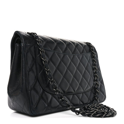 Chanel Lambskin Quilted Jumbo Double Flap So Black 3 of 11