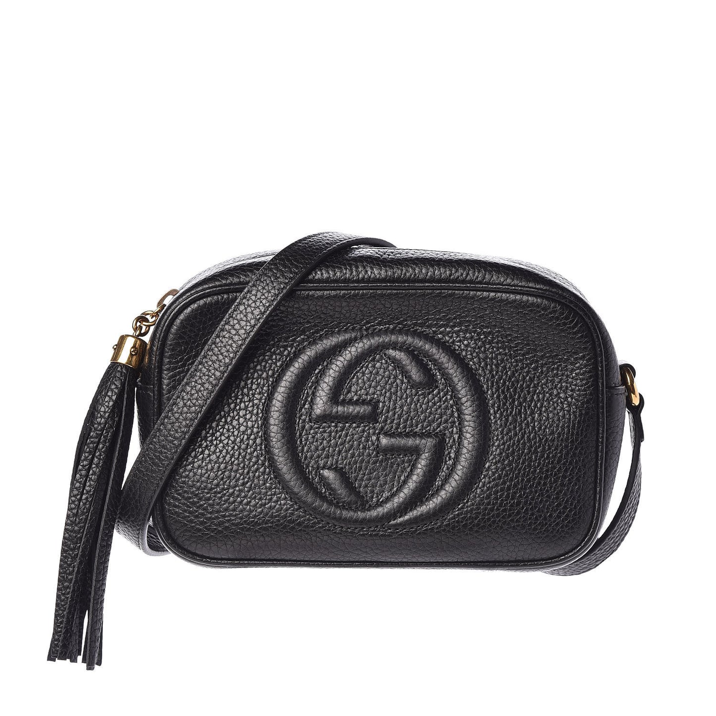 Pebbled Calfskin Mini Soho Disco Bag Black