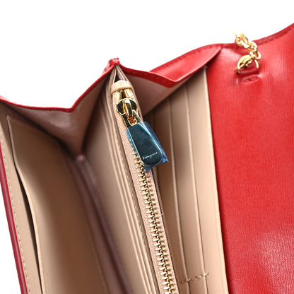 Salvatore Ferragamo Calfskin City Wallet On Chain Red 11 of 11