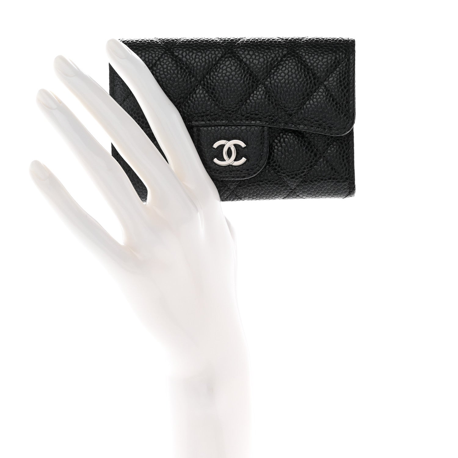 Chanel Caviar Quilted Flap Card Holder Wallet Black 2 of 10