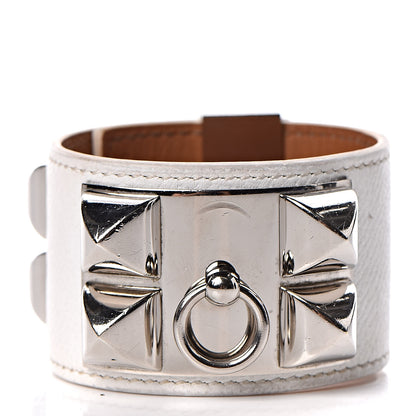 Hermes Epsom Collier de Chien CDC Bracelet S White 3 of 10