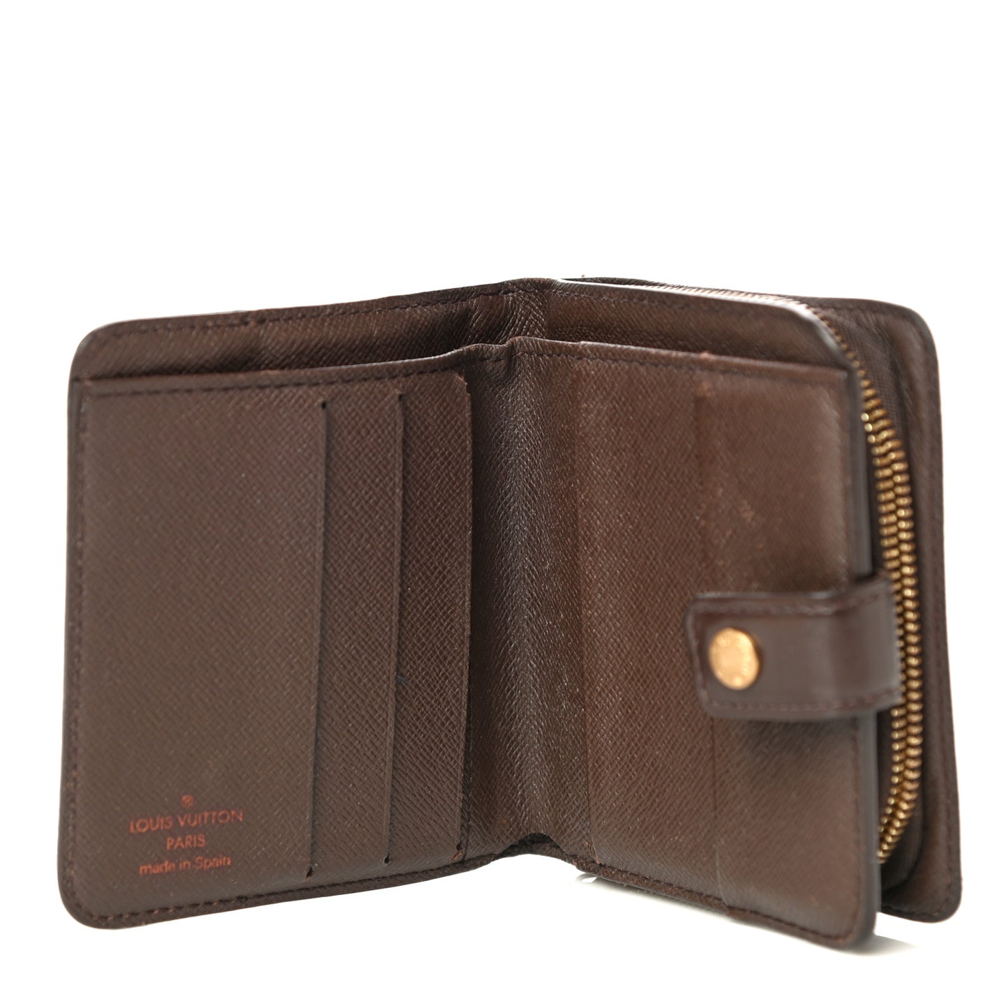 Damier Ebene Zippe Zipped Compact Wallet