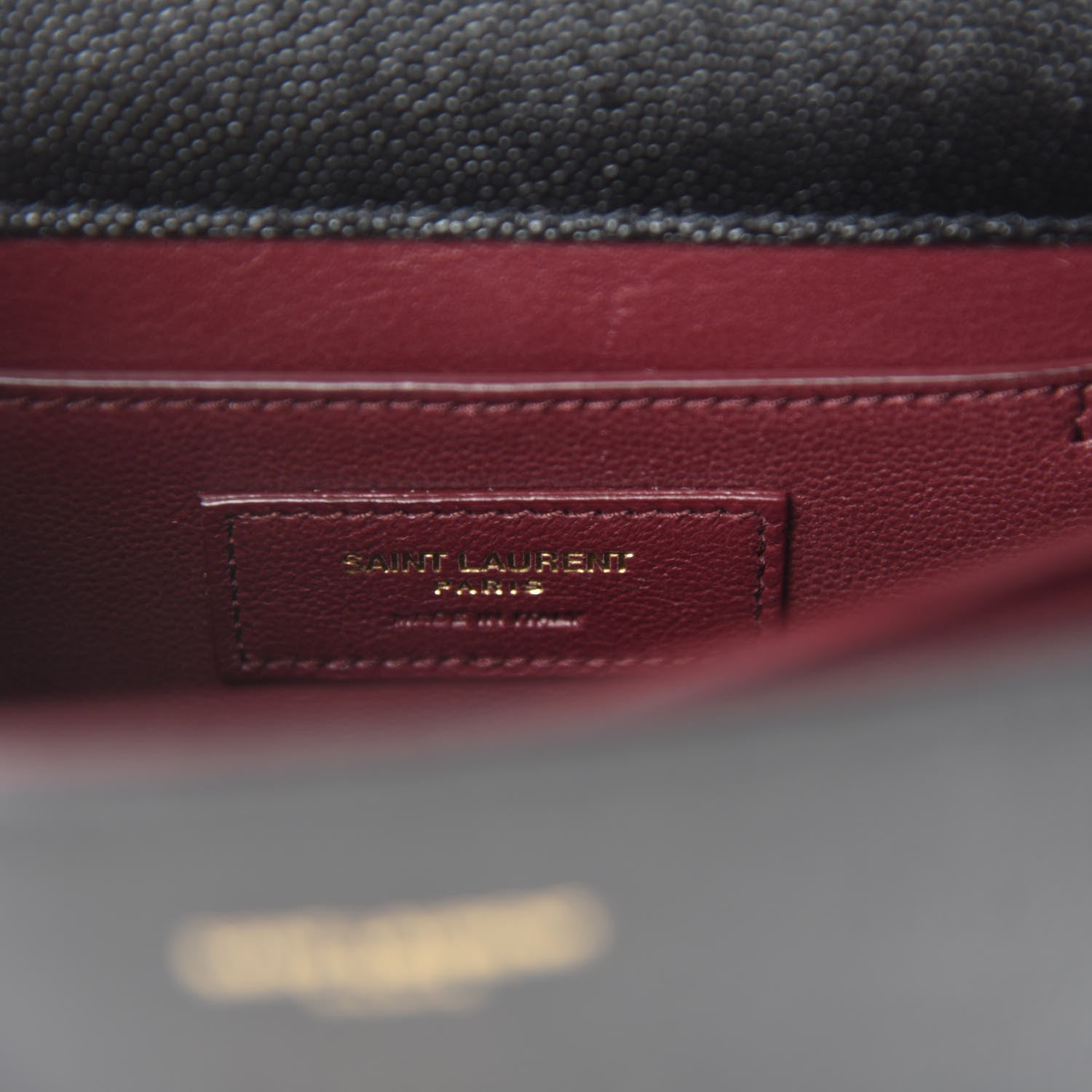 Saint Laurent Grain de Poudre Mini Classic Monogram Cassandra Top Handle Black Rouge Legion 10 of 12