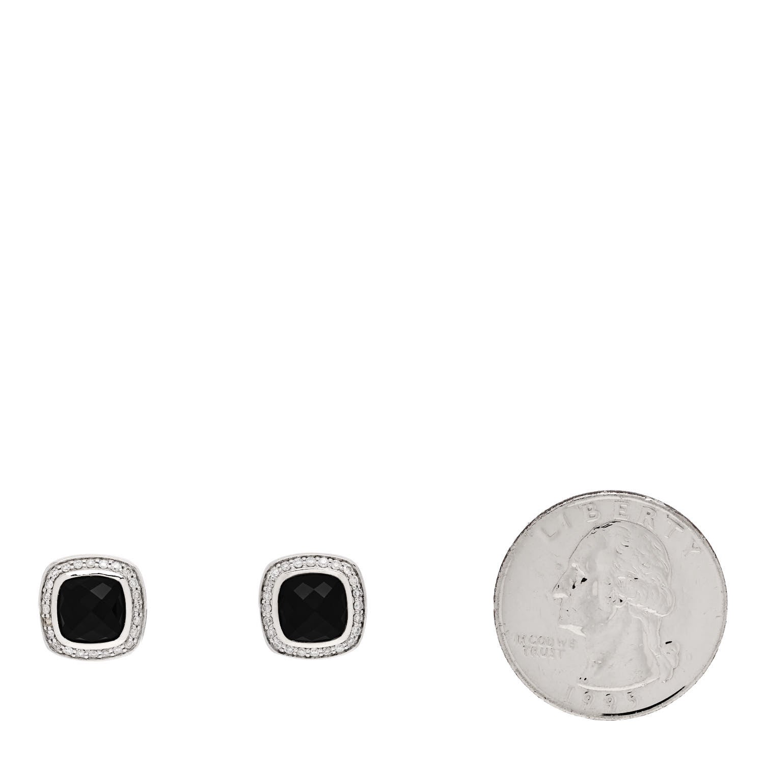 David Yurman Sterling Silver Diamond Black Onyx Albion Earrings 2 of 5
