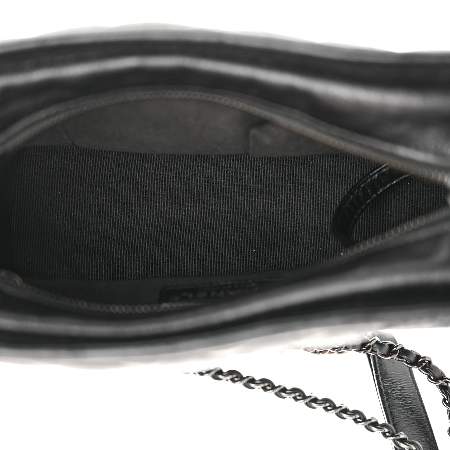 Aged Calfskin Chevron Quilted Small Gabrielle Hobo So Black