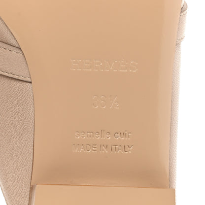 Hermes Calfskin Oz Mules 36.5 Blanc Gomme 6 of 9