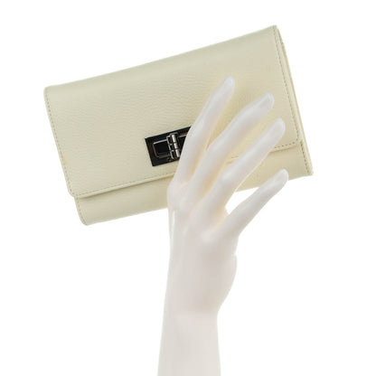 Chanel Calfskin Mademoiselle Clutch Wallet White 2 of 8