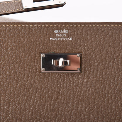 Hermes Chevre Mysore Kelly Longue Wallet Etoupe 6 of 8
