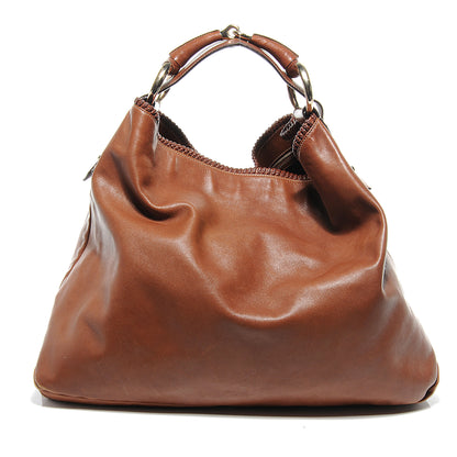 Gucci Leather Large Horsebit Chain Hobo Brown 3 of 8