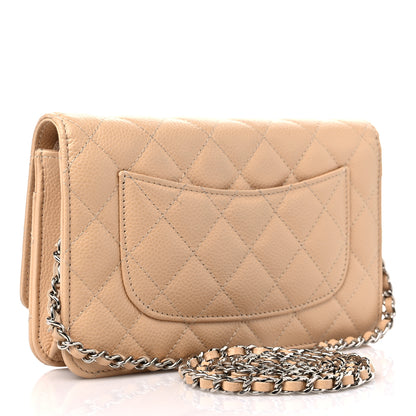 Chanel Caviar Quilted Wallet On Chain WOC Beige 3 of 10