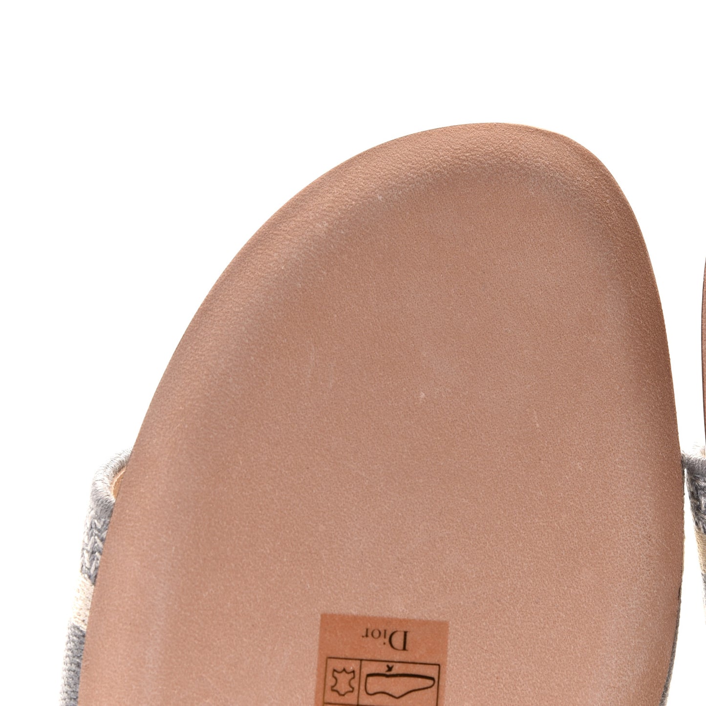 Canvas Check'N'Dior Pop Embroidered Dway Flat Slide Sandals 41 Grey Stone