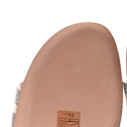 Christian Dior Canvas Check'N'Dior Pop Embroidered Dway Flat Slide Sandals 41 Grey Stone 8 of 11
