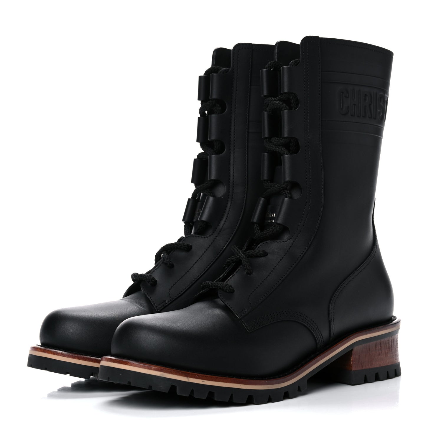 Calfskin Dior Quest 35mm Hiking Boots 37.5 Black
