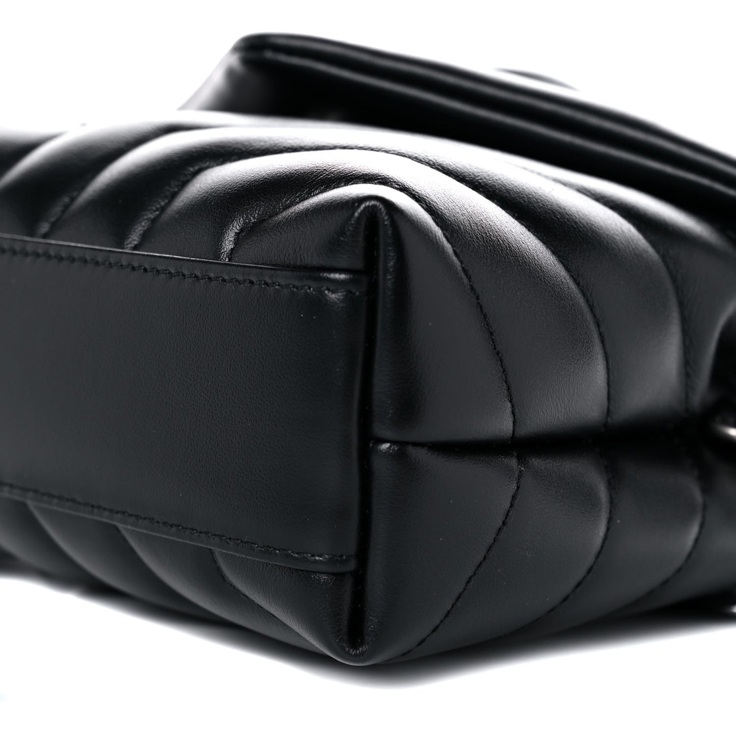 Calfskin Y Quilted Monogram Toy Loulou Crossbody Bag Black
