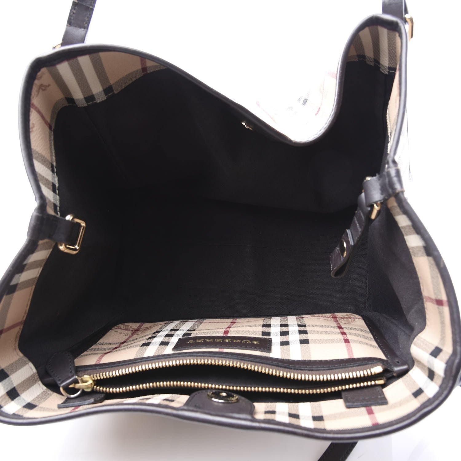 Burberry Haymarket Check Small Canterbury Tote Chocolate 4 of 10
