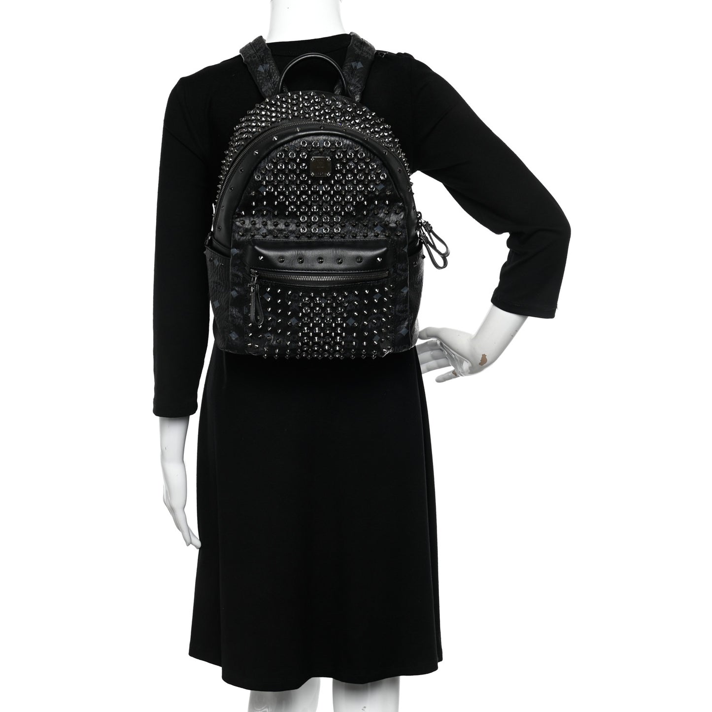 Visetos Swarovski Studded Small Diamond Backpack Black