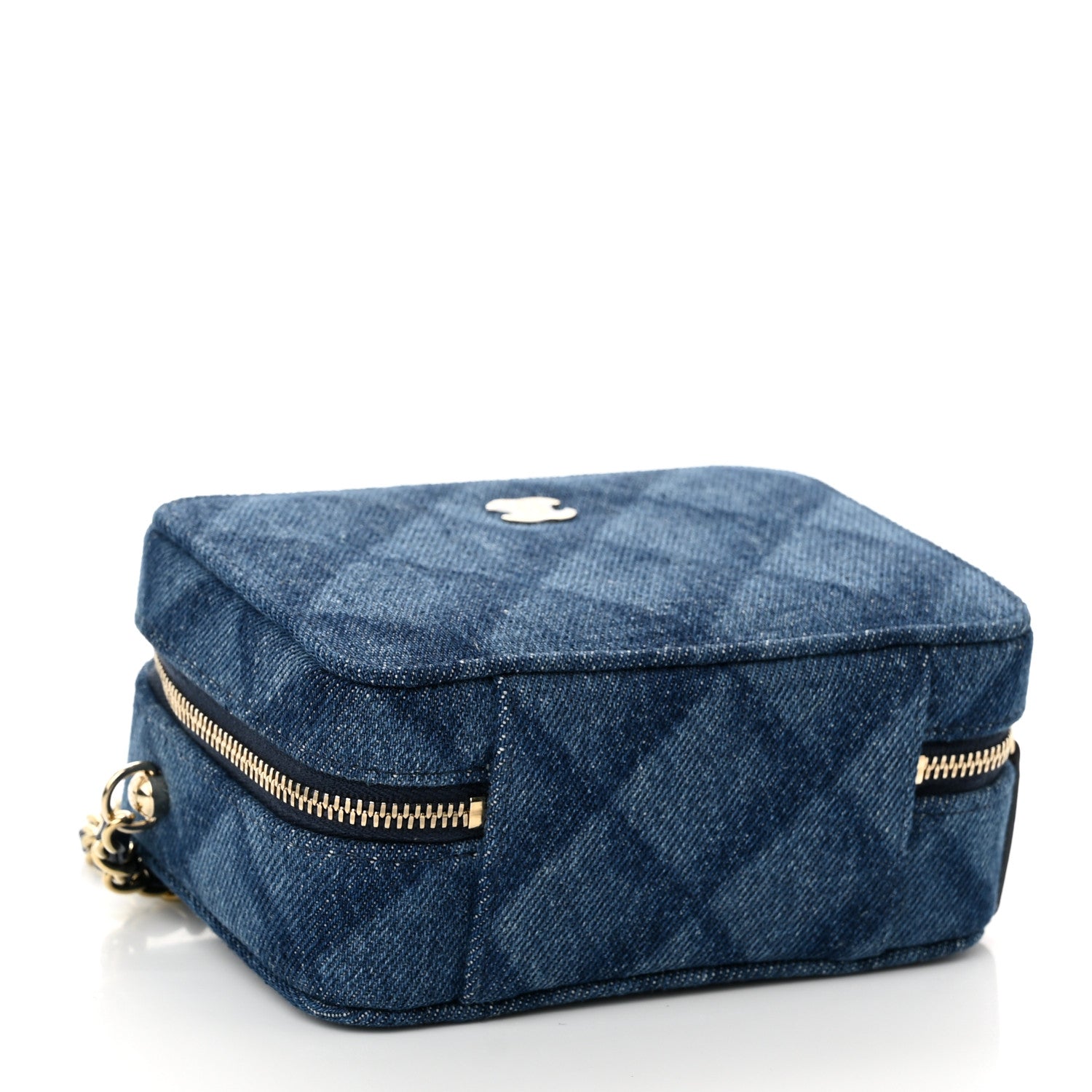 Chanel Printed Denim CC Camera Case Blue 4 of 10