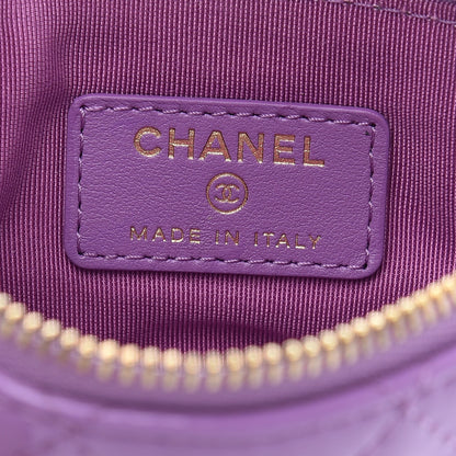 Chanel Patent Quilted Small Cosmetic Case Purple 6 of 8