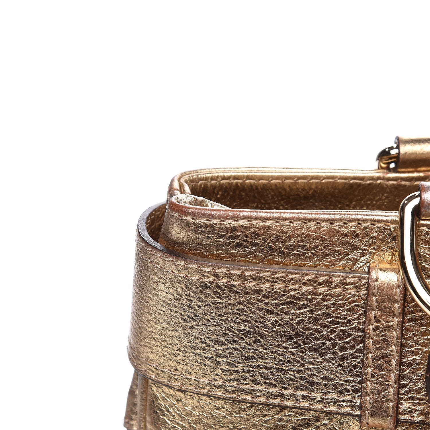 Burberry Haymarket Check Tote Gold 19 of 22