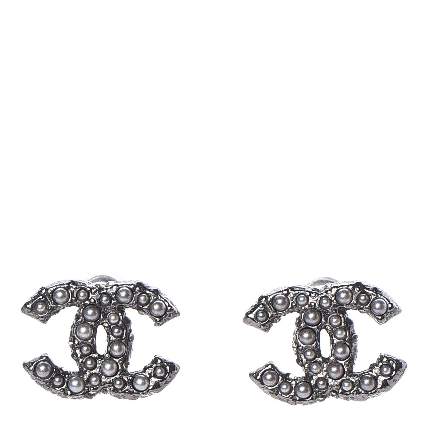 Chanel Pearl CC Earrings Ruthenium 1 of 4