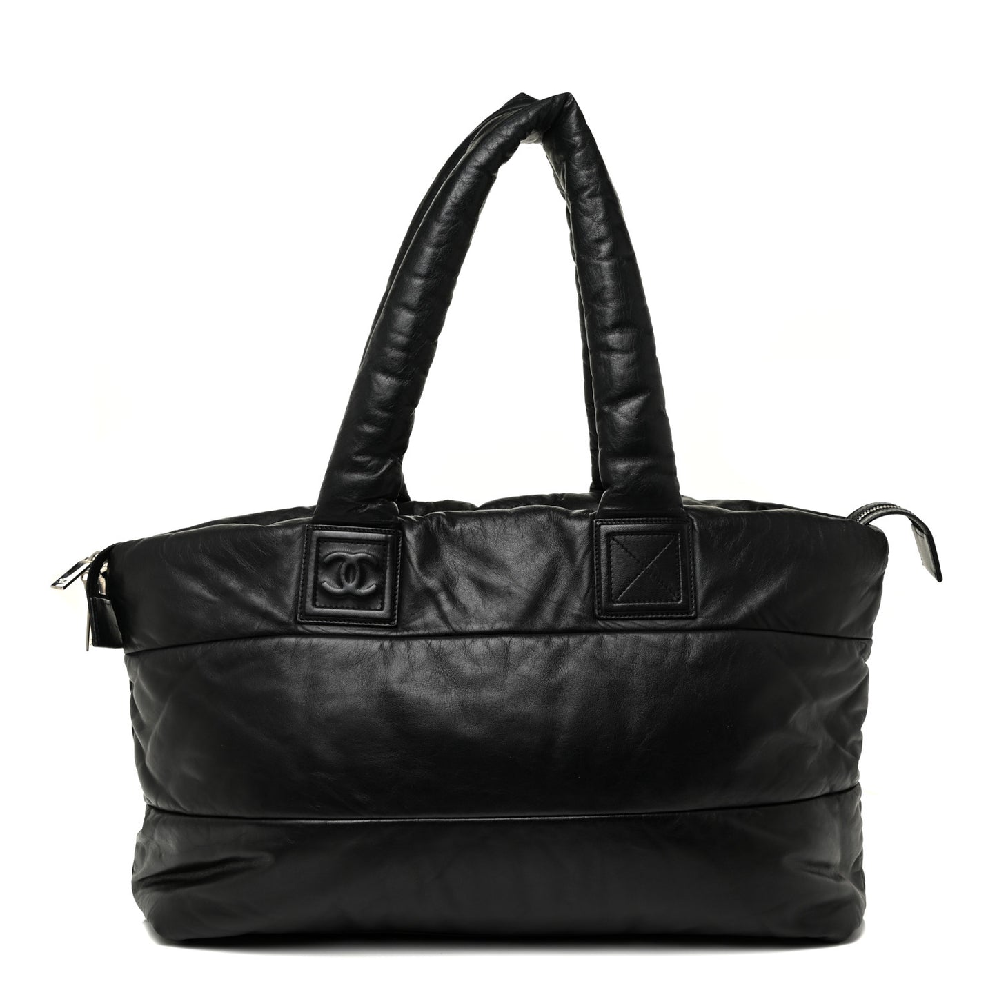 Lambskin Quilted Medium Coco Cocoon Reversible Tote Black