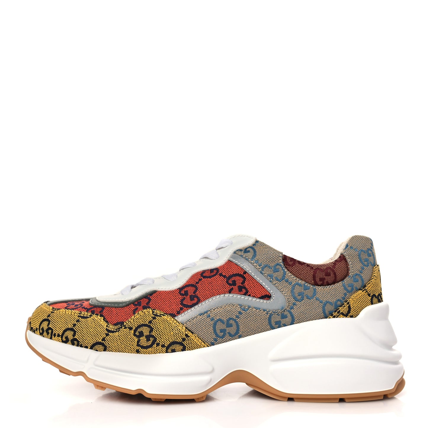 Monogram Multicolor Demetra Womens Rhyton Sneakers 38 Yellow Blue Great White Tabasco