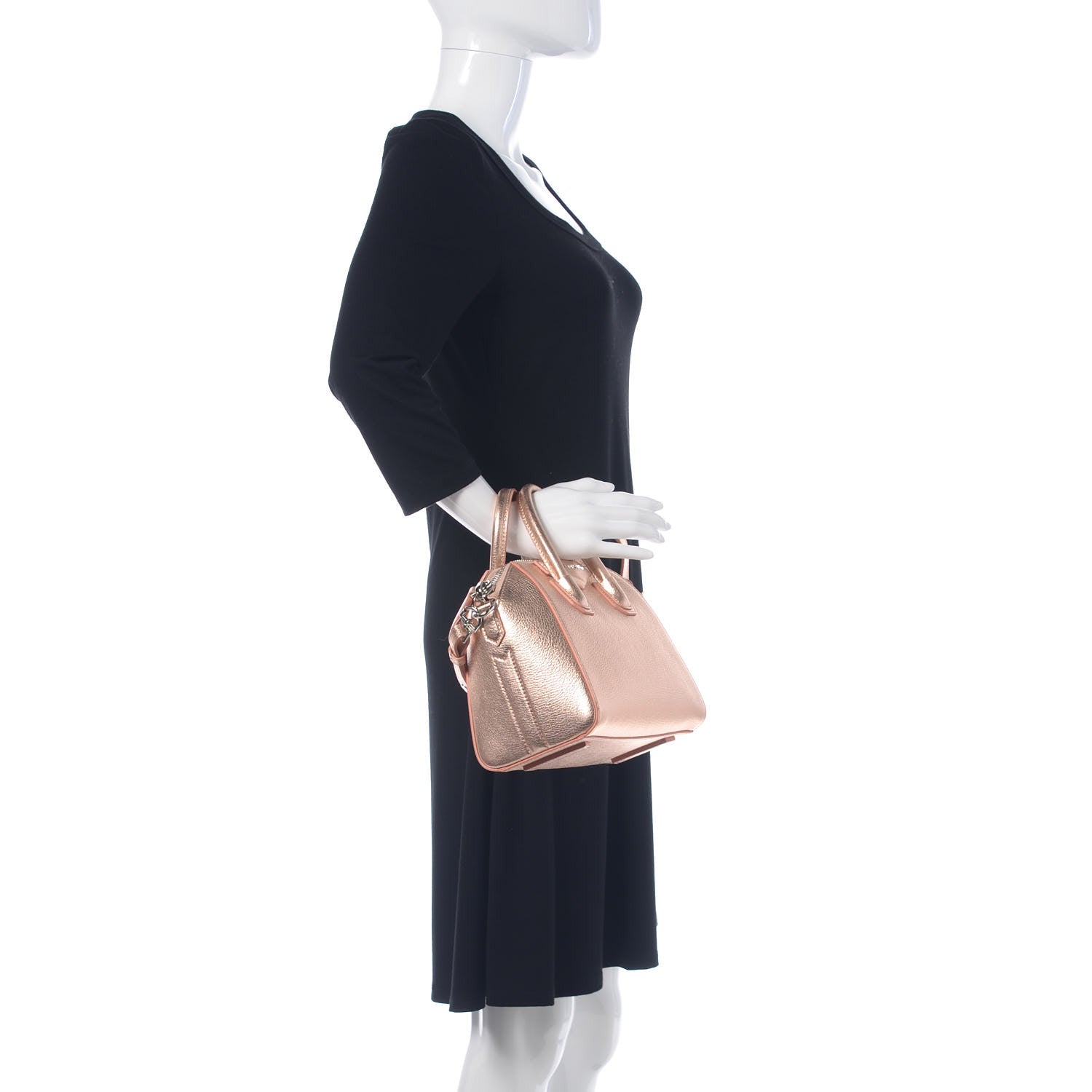 Givenchy Metallic Sugar Goatskin Mini Antigona Light Pink 2 of 12