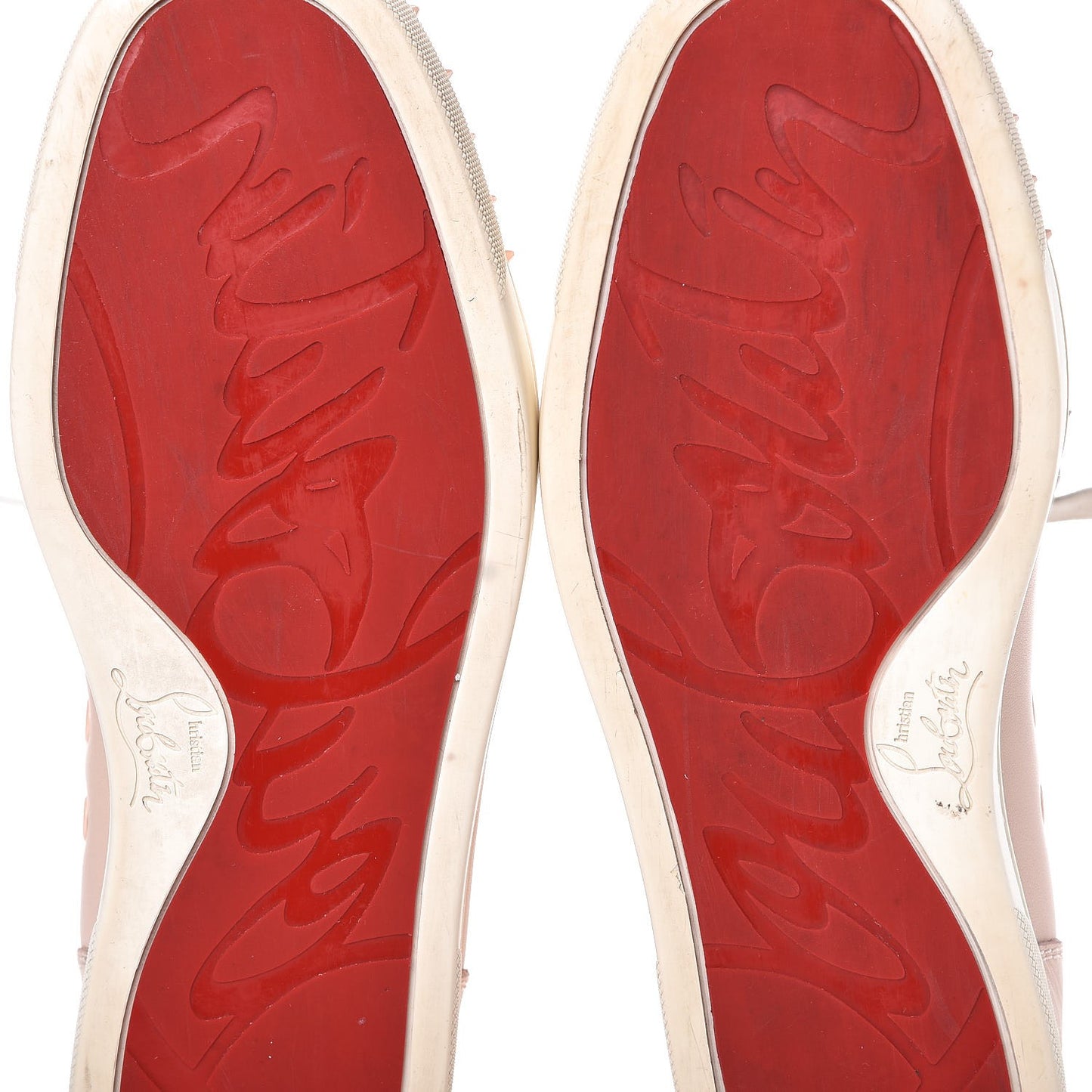 Patent Calfskin Lou Spikes Flat Sneakers 38 Poudre