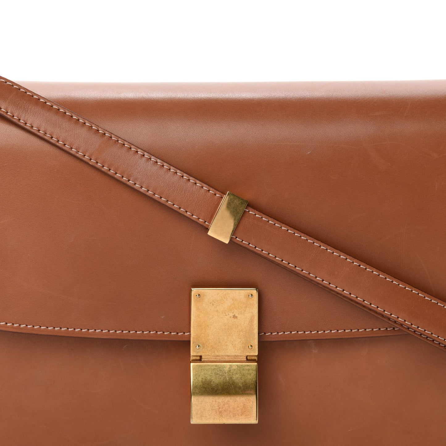 Smooth Calfskin Medium Classic Box Flap Bag Camel
