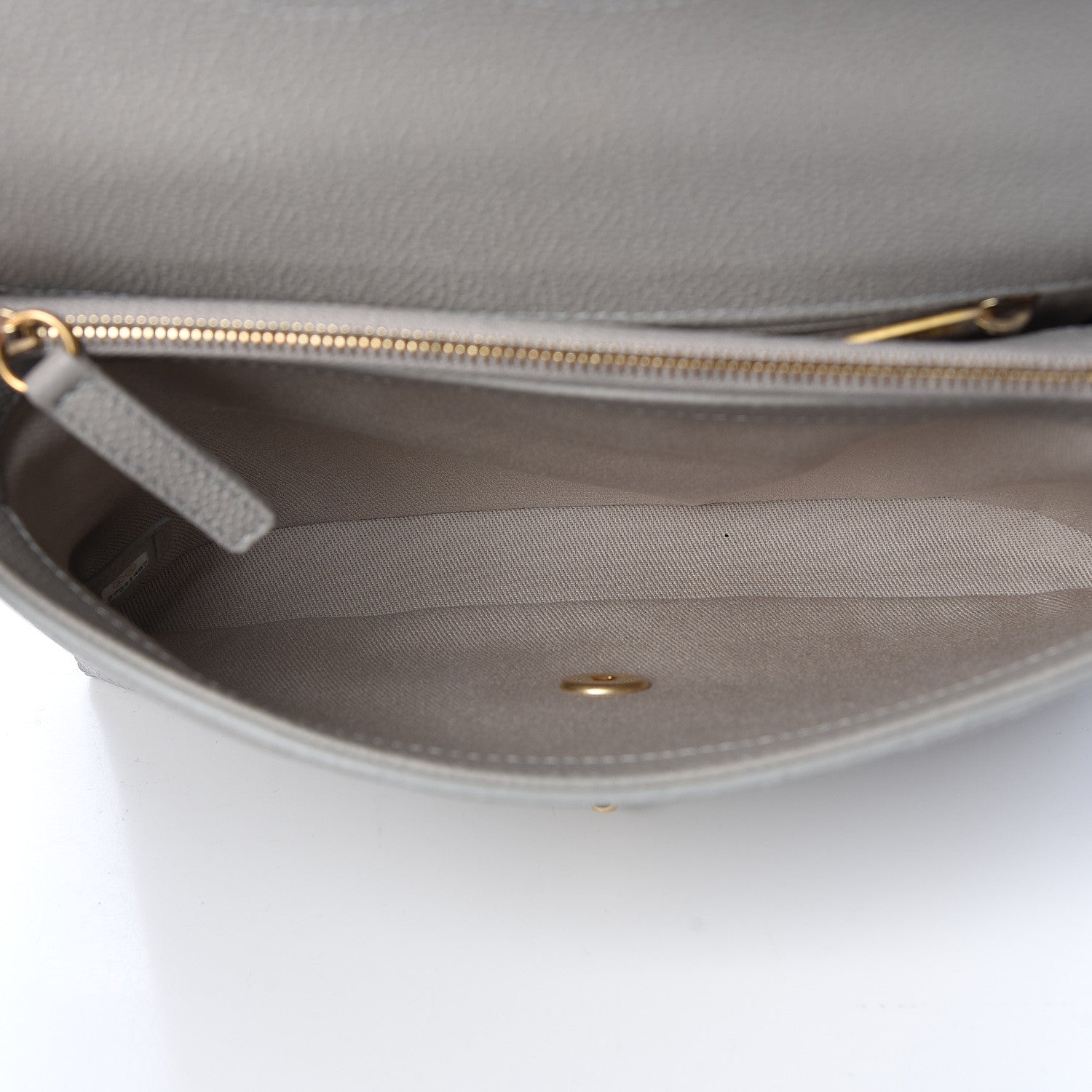 Chanel Grained Calfskin Small Stitched Flap Grey 5 of 13
