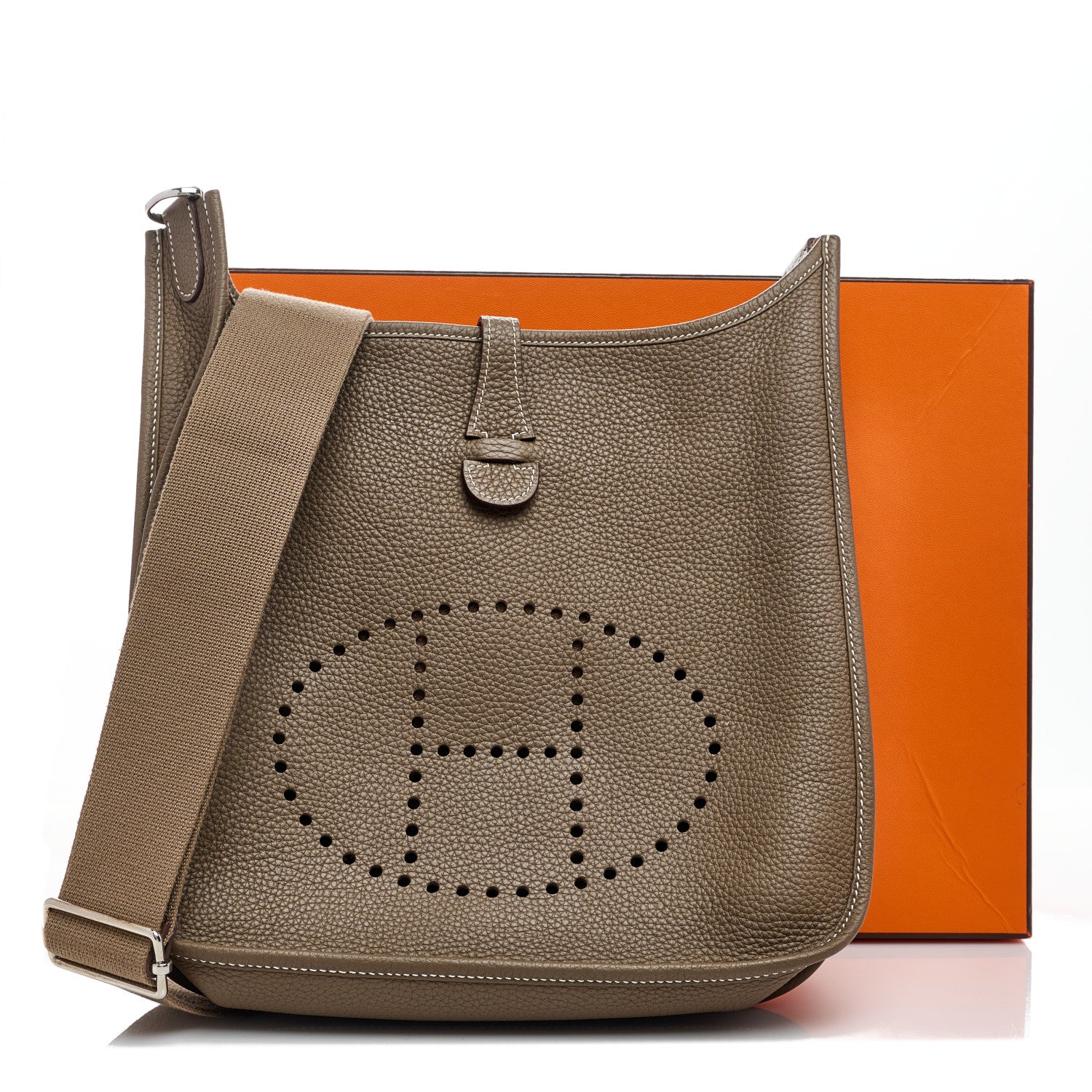 Hermes Taurillon Clemence Evelyne III PM Etoupe 11 of 11