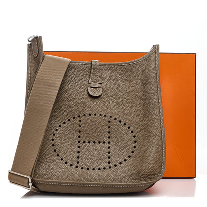 Hermes Taurillon Clemence Evelyne III PM Etoupe 11 of 11