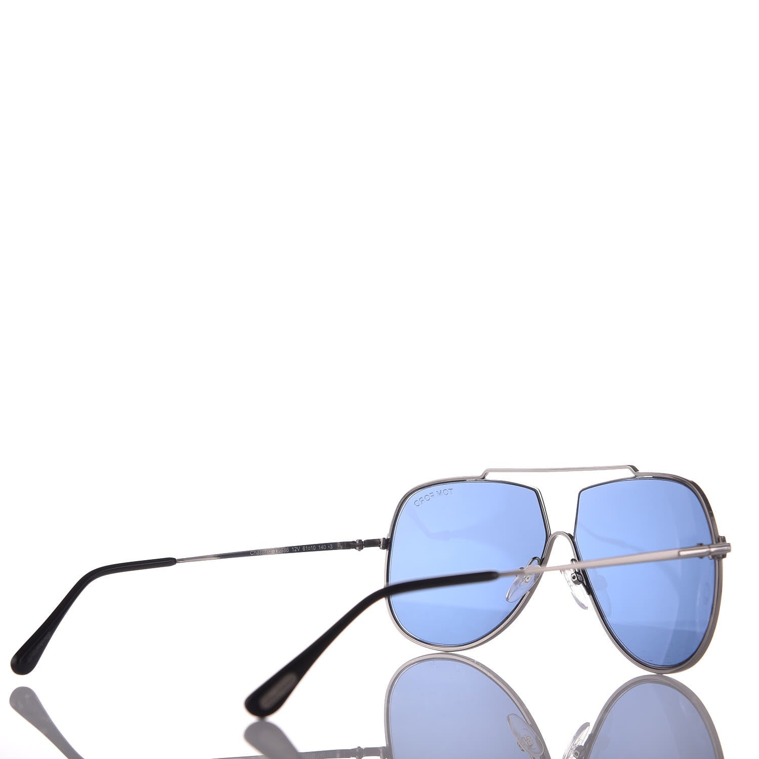 Tom Ford Chase Sunglasses TF586 Blue Silver 5 of 9