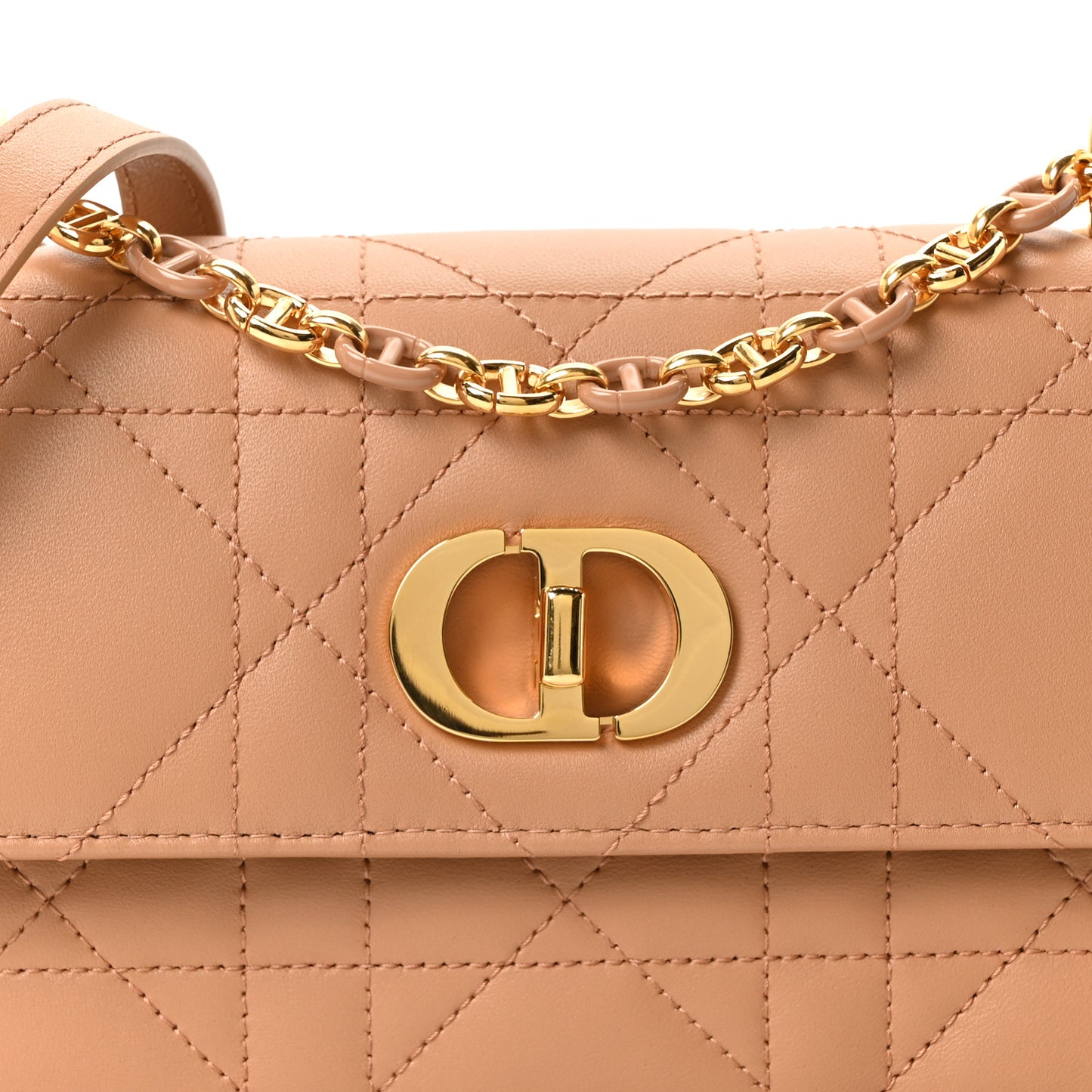 Lambskin Macrocannage Mini Miss Caro Bag Tan