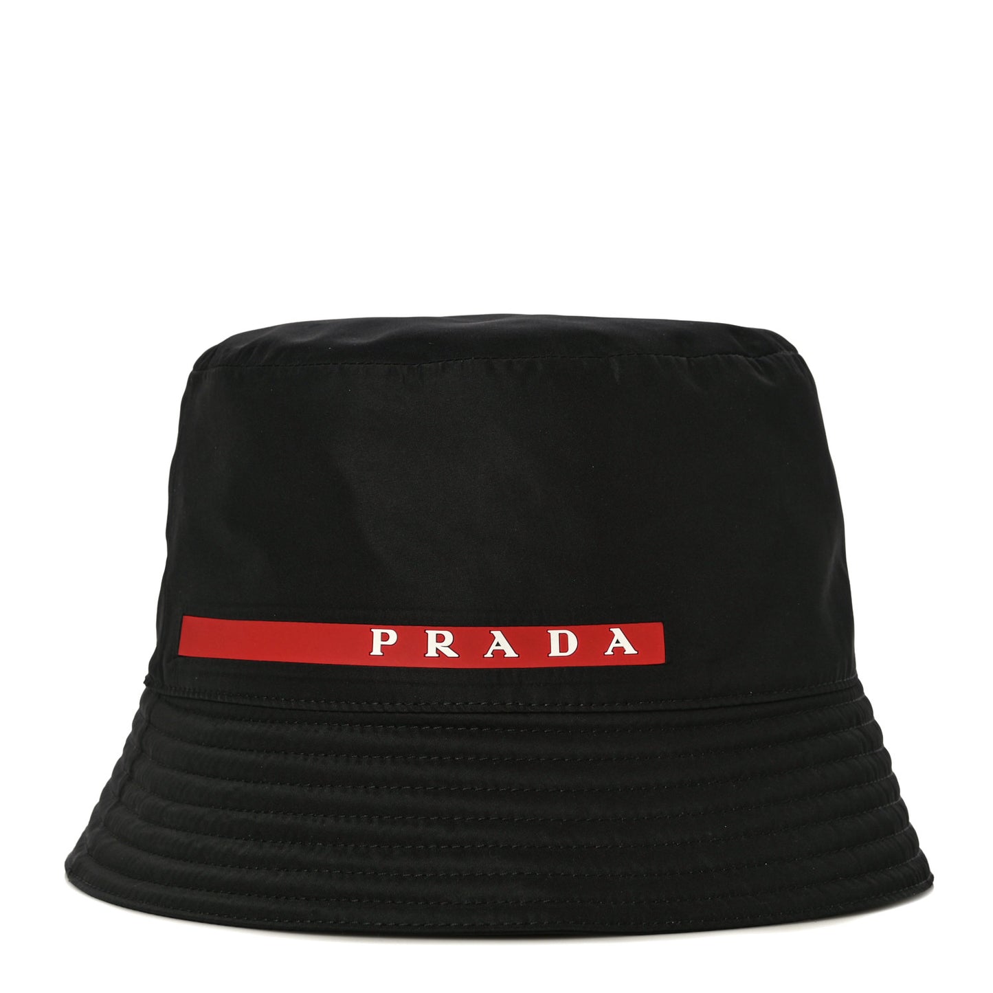 Technical Nylon Linea Rossa Bucket Hat XL Black