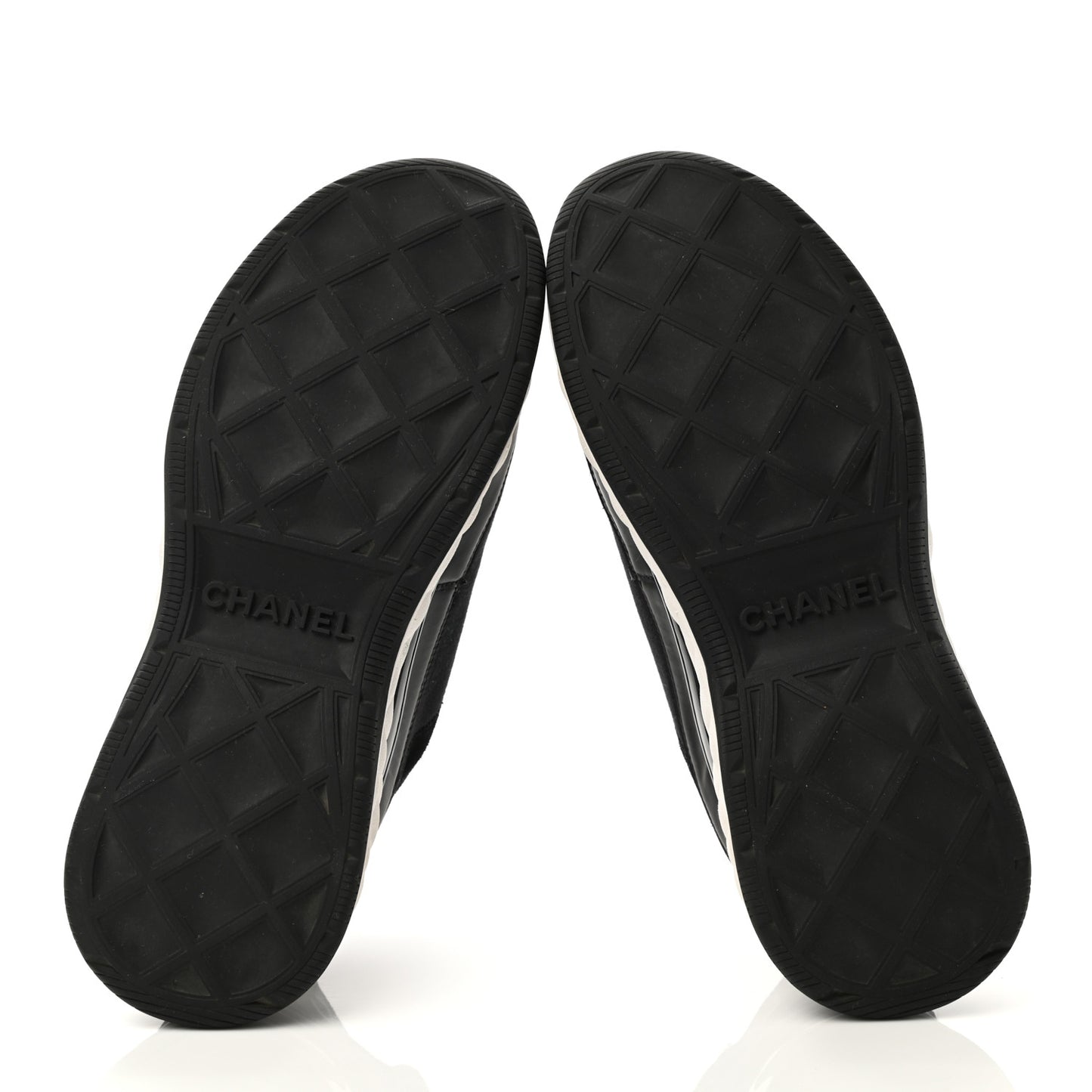Velvet Calfskin Mixed Fibers CC Sneakers 38 Black
