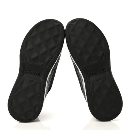 Chanel Velvet Calfskin Mixed Fibers CC Sneakers 38 Black 5 of 14