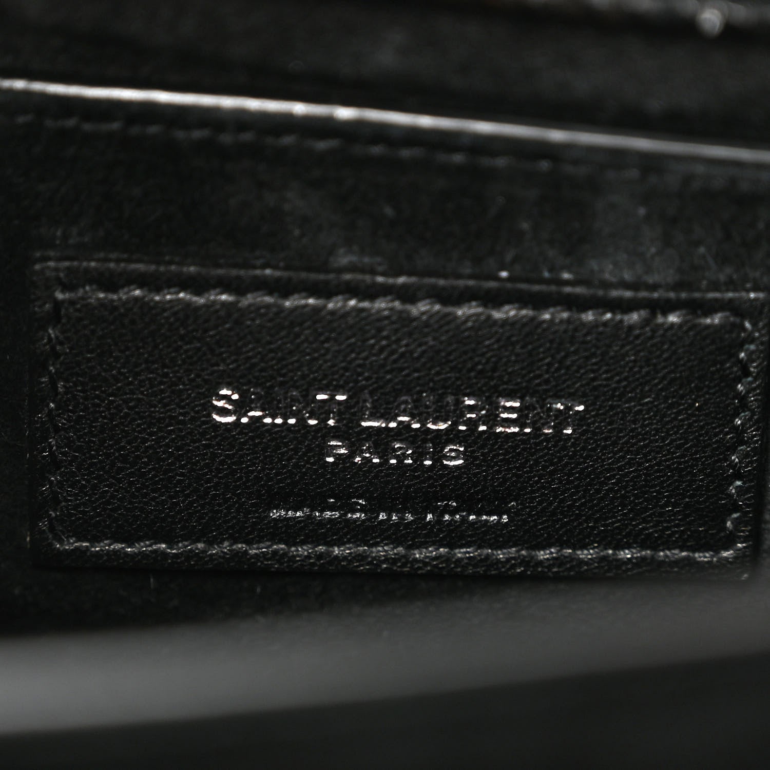 Saint Laurent Calfskin Crocodile Embossed Medium Monogram Sunset Black 6 of 9