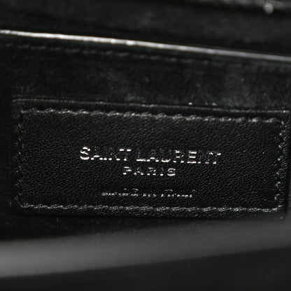 Saint Laurent Calfskin Crocodile Embossed Medium Monogram Sunset Black 6 of 9