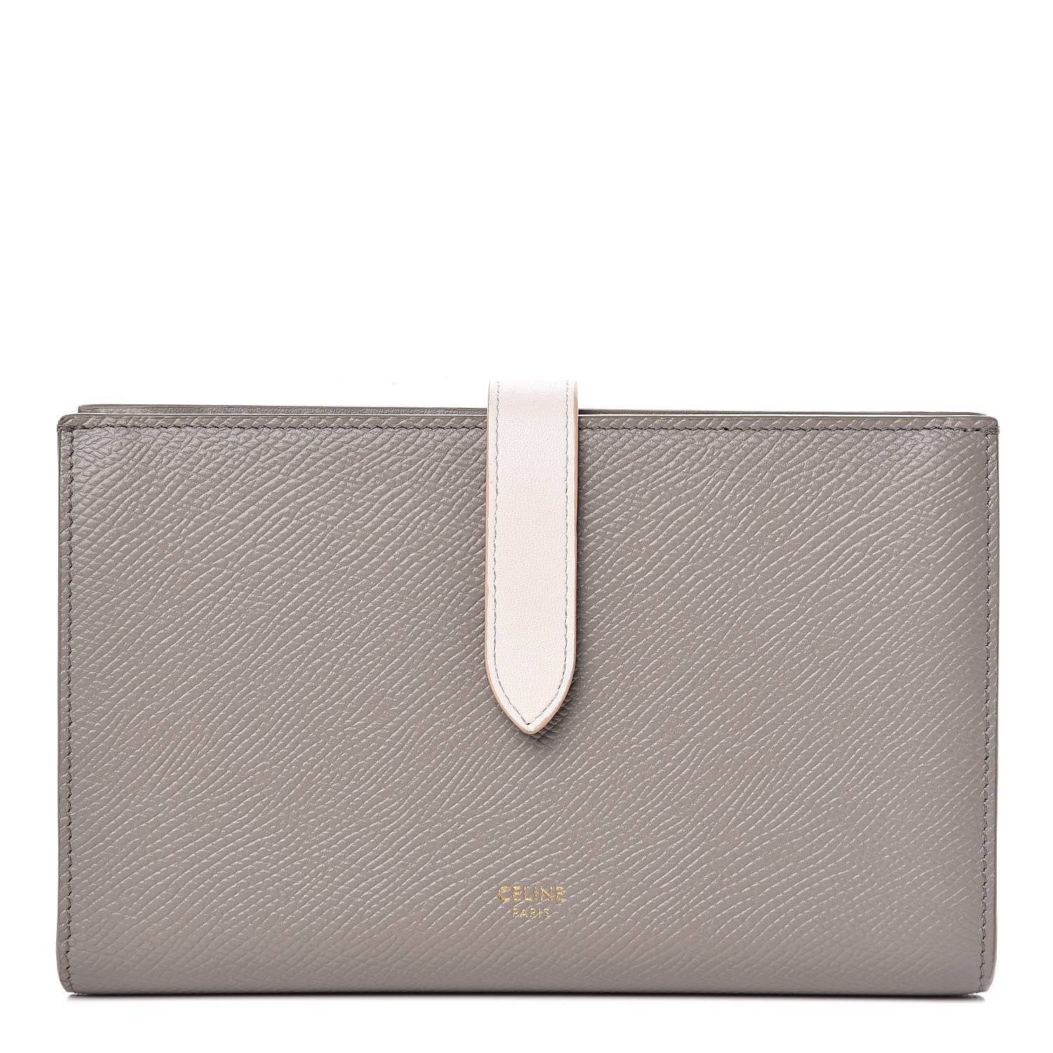 Celine Grained Calfskin Large Multifunction Strap Wallet Grey Vintage Pink 1 of 8